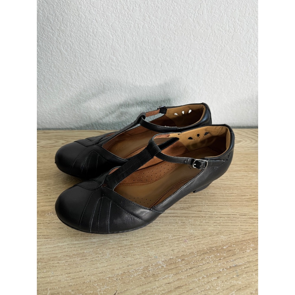 Cobb Hill Black Leather Angelina Leather T-Strap Mary Jane Pumps Womens Size 10 - Picture 2 of 12